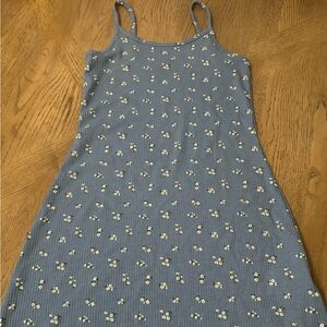 art class Blue Floral Kids Casual Dress